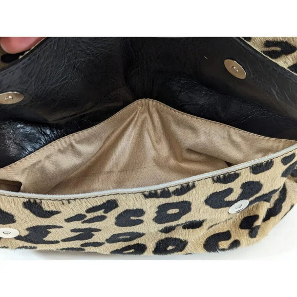 Maurizio Taiuti Leopard Print Handbag Purse Leather Italy Cheetah Animal Mobwife - Picture 4 of 12
